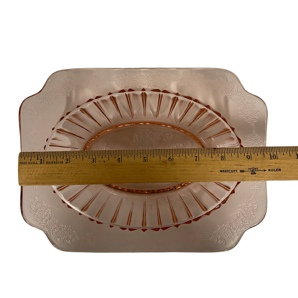 Jeannette Adam Pink Depression Glass Serving Bowl 1930s Vintage ~9" - Picture 8 of 8